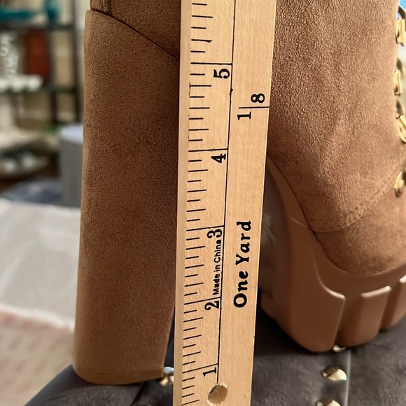 Just In Moon are Back Nude Vegan Suede Boots - Picture 8 of 14